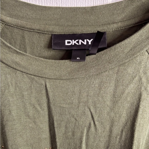 NWOT DKNY Olive Casual Dress, XL, drawstring waist, comfortable, Embellished - Picture 8 of 8